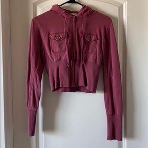Maroon crop top hoody